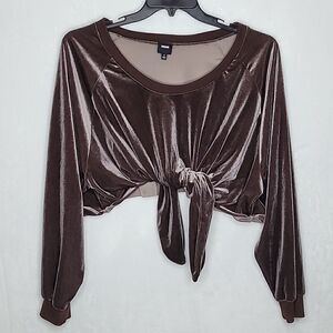 Nude Velour Crop Top Size Small‎